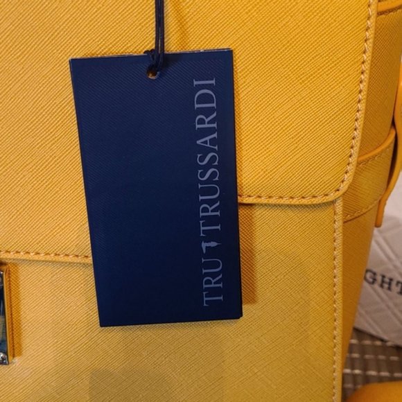 New with Tags Tru Trussardi Yellow Handbag - Picture 8 of 16